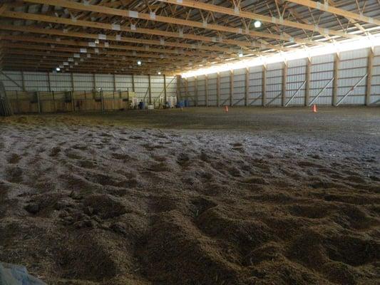 Inside the indoor arena