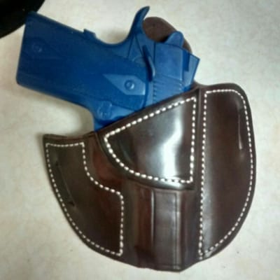 Finishing up a 3" 1911 pancake holster.