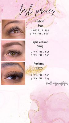 Eyelash pricing