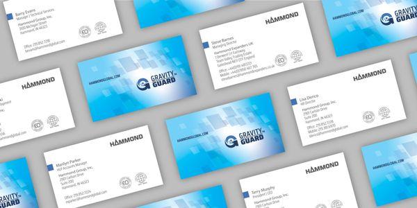 Business cards for Hammond Group, a global specialty chemical manufacturer.