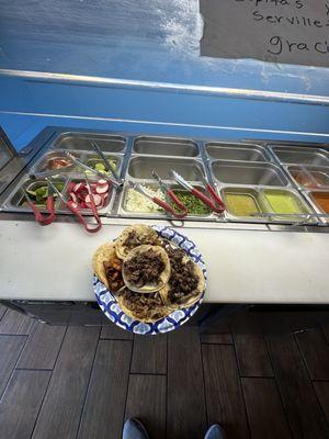 Tripa, al pastor, cueritos and buche tacos