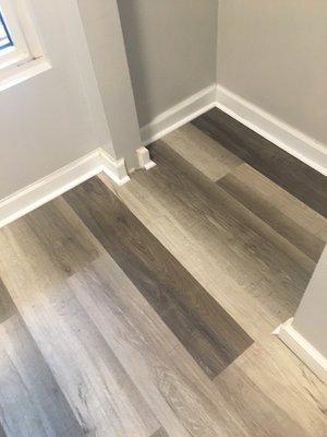 Vinyl flooring installed