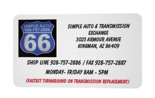 Simple Auto Repair and Transmission Exchange