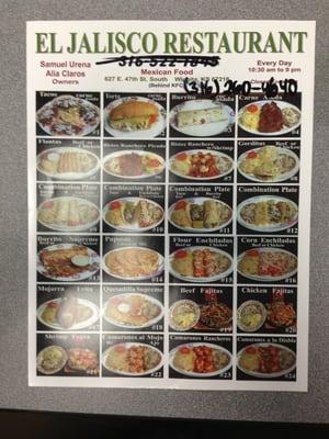 Picture of menu, order by number