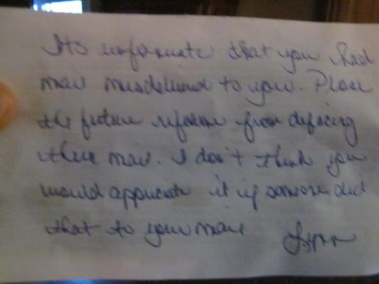 left in my mailbox by "lynn" either my postmaster or mail carrier---not appropriate!!!!!!!!!!!!!!!!!!!!!!!!!!!!!!!!