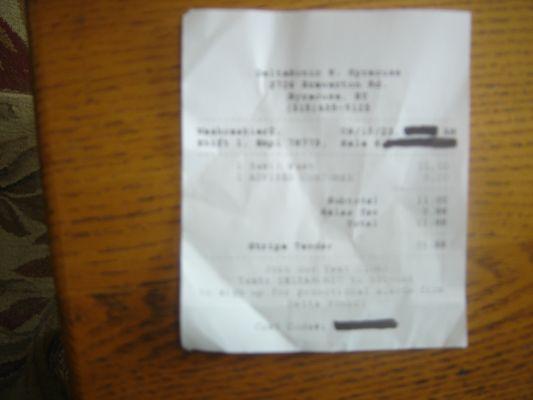 Sales Receipt
  Customer Advised / Warning with personal information blacked out