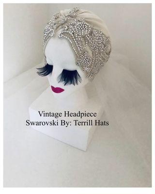 Vintage Bridal Headpiece I got at Leah's.  Swarovski by: Terrill Hats  Finding lots of rare pieces at Leah's.