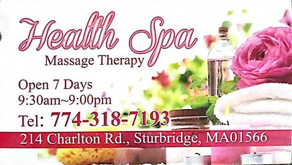 Health Spa Massage Therapy