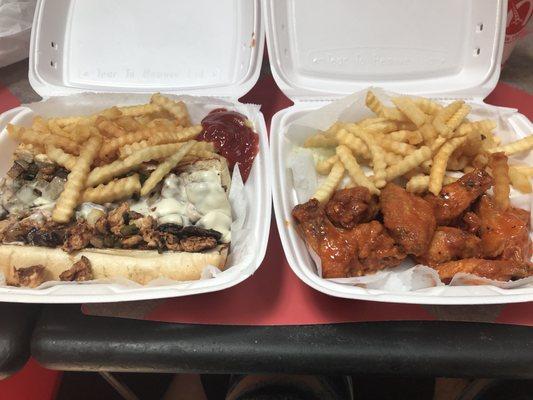 Chicken philly and 10 medium