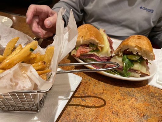 Hot Italian Combo with a side of Garlic Parmesan French Fries