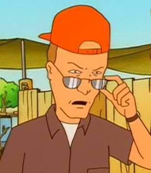 Dale Gribble upon the realization that his Mountain Dew haul is somehow split into two different prices