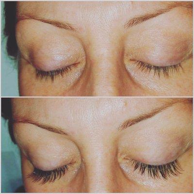 Lash extension before and afters