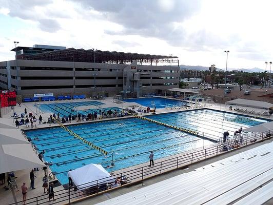 The pools of the Mona Plummer Aquatic Center.