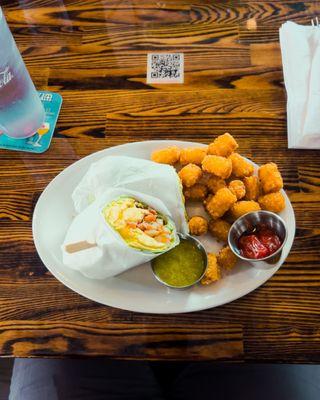 Breakfast Burrito with Tater Tots