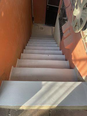 Cement and Painted Stairs