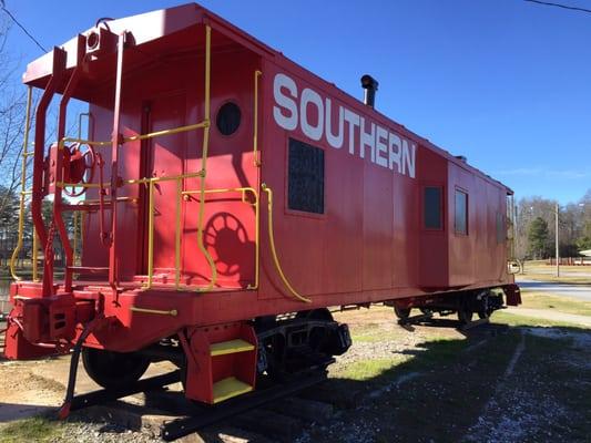 The old caboose out by the lake.