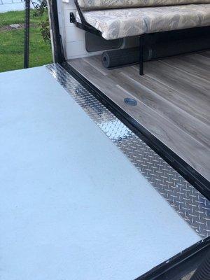 Diamond plate steel cut for my ramp