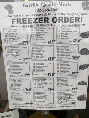 Freezer specials