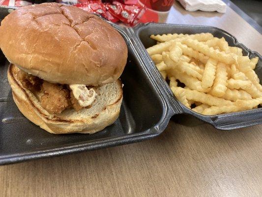 Classic Chicken Sandwich with French Fries