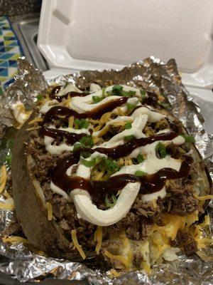 Loaded brisket stuffed potato