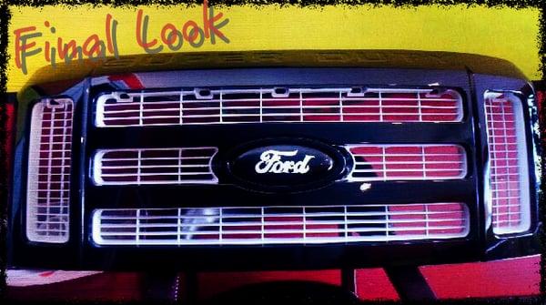 Picture 5. Final look on the customized grill of a ford pick-up truck!