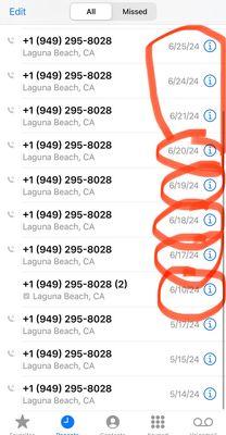 All of the times I called for 3 weeks & left voicemails  that RICHARD IGNORED