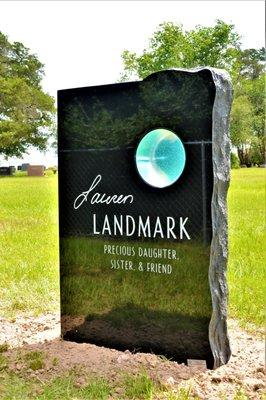 Glass Look through headstone