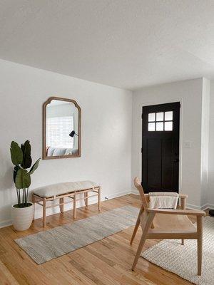 Entryway beautifully Staged. Light and airy.