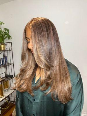 Highlights and gloss using organic haircolor no ammonia