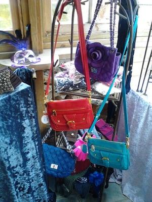 Trendy handbags in all sizes, shapes and colors.