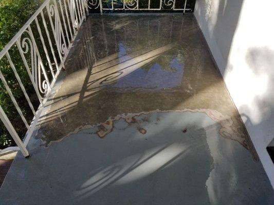 Epoxy paint removal from a patio.