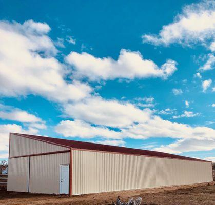 Pole barn lean to building.