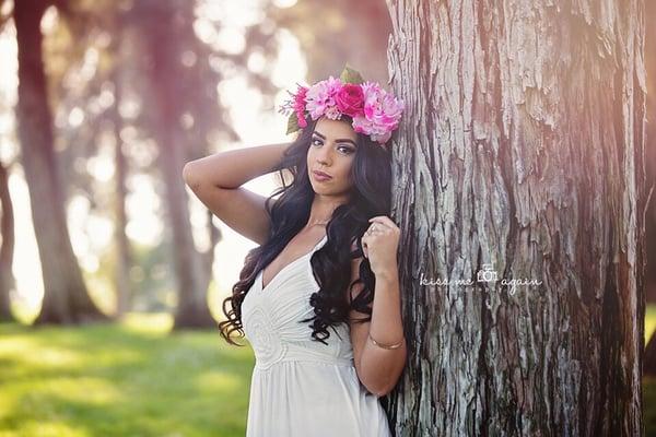 Flower crown by Layla's Bliss. Model: Marianne Ramos. Photographed this session in Turlock, CA