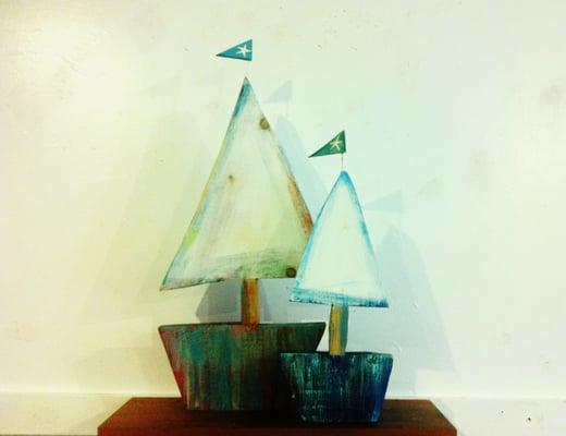 Rustic Sailboats from recycle wood