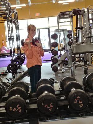 Working out at Anytime Fitness Vinyard