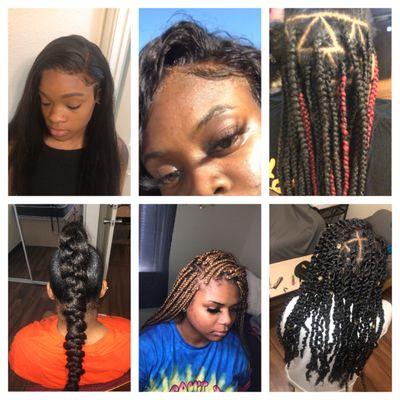 Some Hairstyles I offer, very affordable and you don't have to travel to L.A or Houston for these styles !