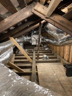 New ductwork firmly strapped to last and improve airflow for better efficiency