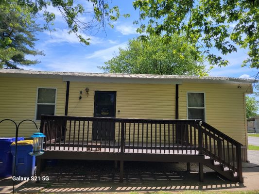 After Roof Ninja was able to reattach this roof edge and add a new piece of aluminum fascia And clean it up for a reasonable price.