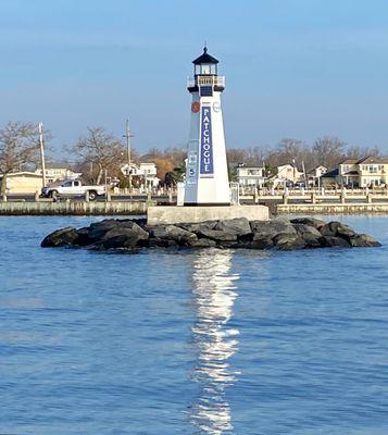 You'll find us at the mouth of the Patchogue River. Right across from Davis Park and Watch Hill Beach