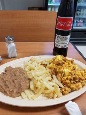 Eggs with Mexican chorizo w/ hash browns