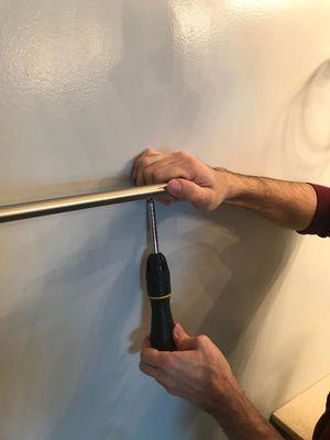 Towel drier rack installation
 Flat Rate Affordable Handyman Service 847-505-5537