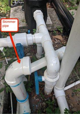 skimmer is not connected to pump