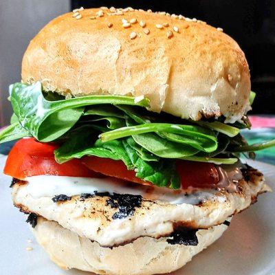 Juicy garden grilled chicken sandwich