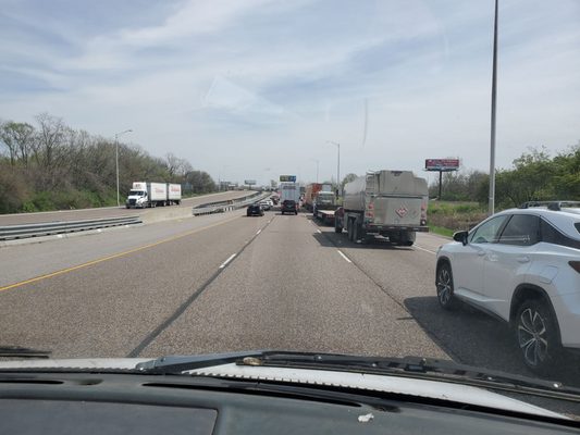 Traffic is a mess on highway 64 in Illinois