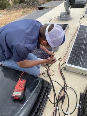 Checking voltages from the panels