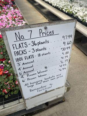 Pricing for flowers