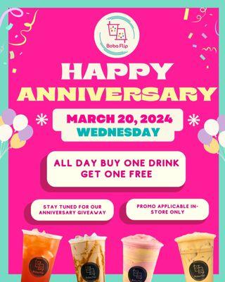 Happy Anniversary BOBA FLIP!!