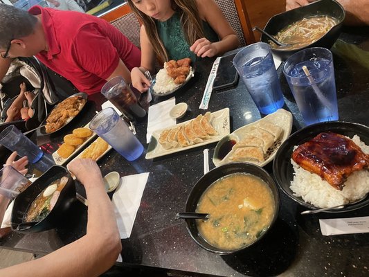 Variety of dishes ordered from the menu