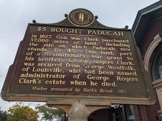 $5 Bought Paducah Historical Marker