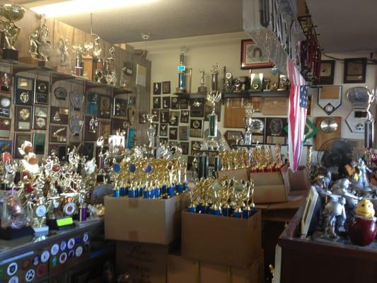 Little shop - full of trophies waiting for pick up!